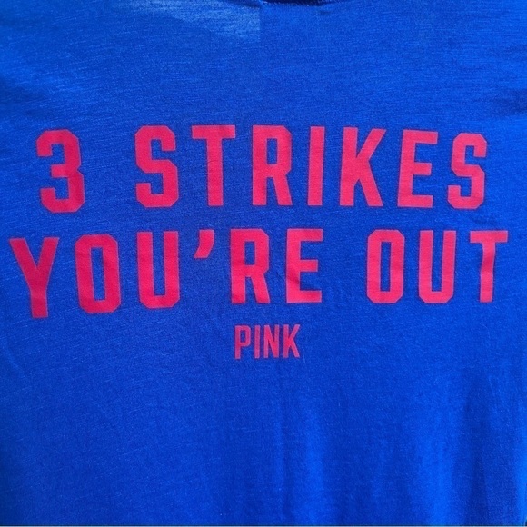 PINK Victoria’s Secret Chicago Cubbies Baseball Sequin V-Neck T-Shirt, XS - Picture 4 of 9